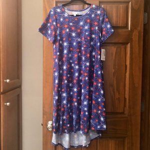 NWT Medium Patriotic LuLaRoe Carly Dress
